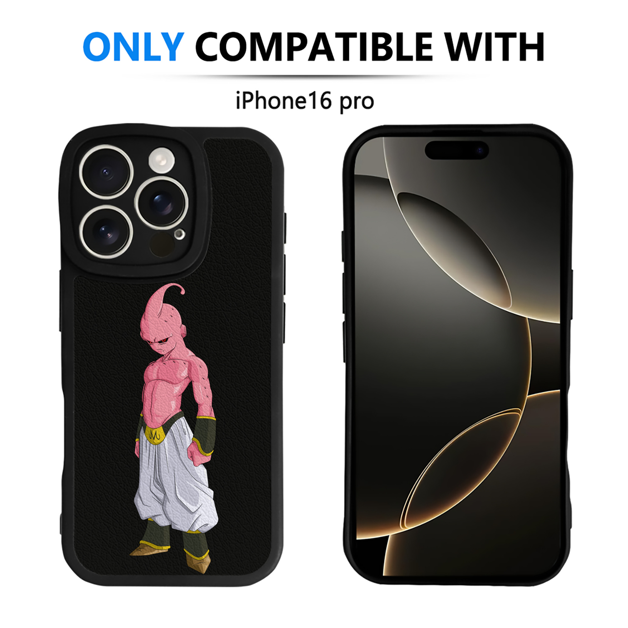 （画像用） ドラゴンボール 魔人ブウ DRAGON BALL Majin Buu 【iPhone 16シリーズ対応】シリコンスマホケース（レザー調） 材質：シリコン